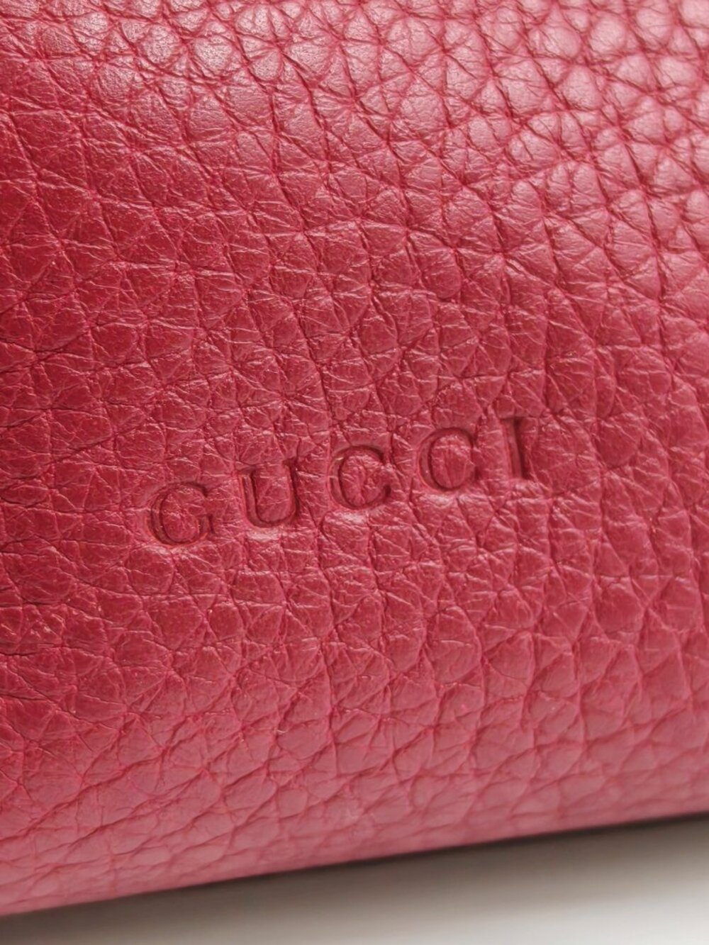 Gucci Bamboo Daily Pebbled Leather Bucket Bag Bordeaux Red Tassel Shoulder Bag - Picture 13 of 16